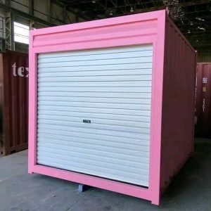 Home 10 ft pink container with roll‑up door